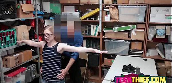  Curvy teen thief Gracie May Green getting stripped and fucked